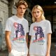 Olive Graphic T-Shirt with Muscular Figure Holding Red Device and Night Watch Text