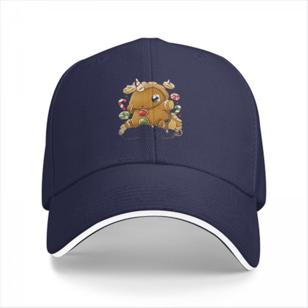 Black Baseball Cap With Cute Gingerbread Unicorn Christmas Print