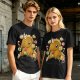 Olive T-Shirt With Cute Gingerbread Unicorn And Christmas Candy Print