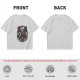Olive T-shirt with Gothic Anime Character Group Graphic Print