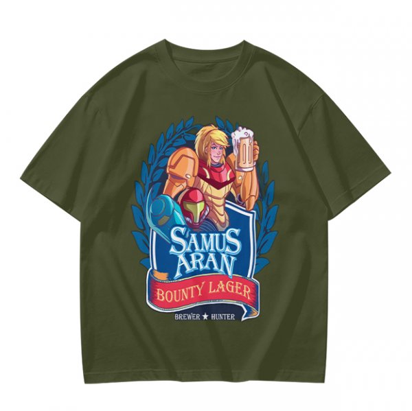 Samus Aran Bounty Lager Graphic T-Shirt