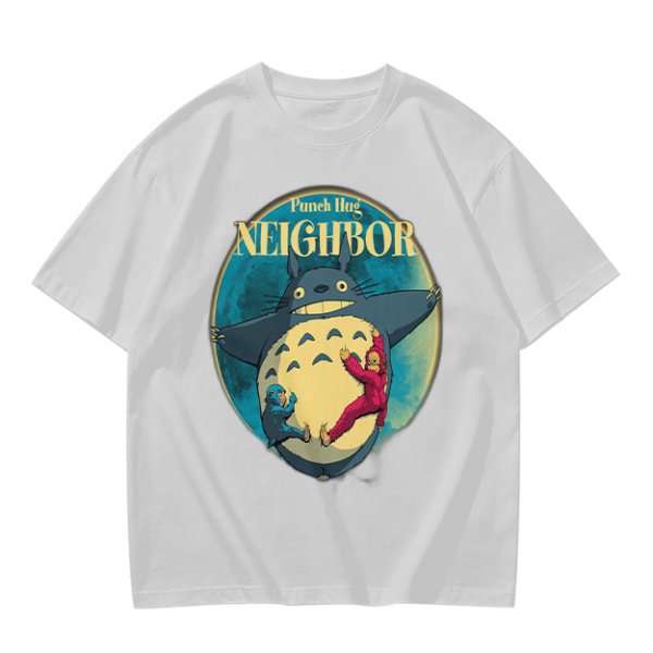 Olive T-shirt with Totoro Neighbor Graphic Print