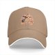 Black Baseball Cap With Christmas Gingerbread Cat Print