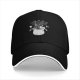 Black baseball cap with Trash Club graphic featuring cartoon mouse in trash can