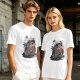 Olive graphic t-shirt with skeleton relaxing on coffin and 'Relax We All Die' text