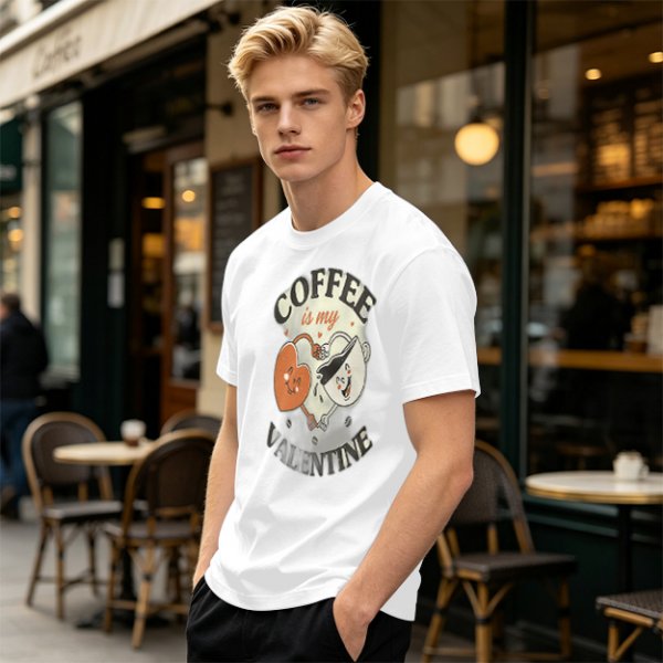 Coffee Is My Valentine Graphic T-Shirt For Coffee Lovers