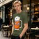 Olive T-Shirt With Cute Kawaii Beer Mug Graphic