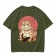 Olive Green T-Shirt With Bulldog Frog Hybrid Graphic Print