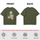 Olive Green T-Shirt With Cat In Robot Helmet Graphic Print