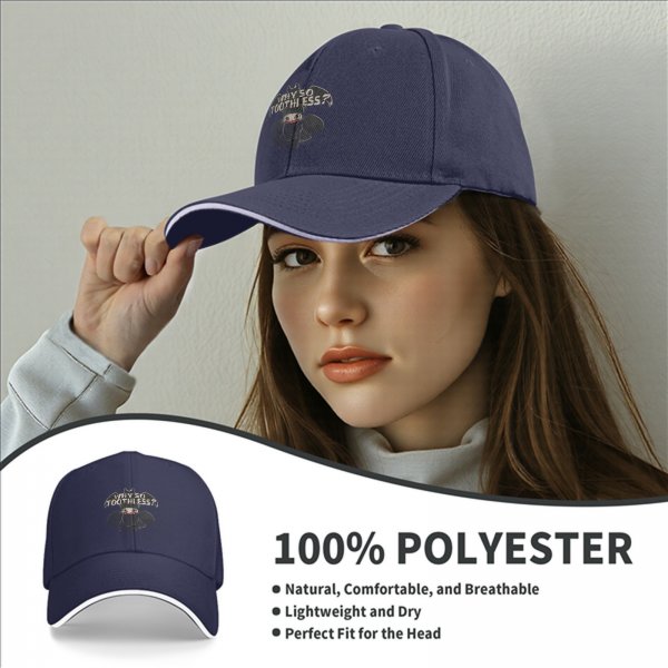 Black baseball cap with 'Why So Toothless?' dragon graphic