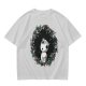Olive T-Shirt with Kodama Forest Spirit Floral Wreath Print