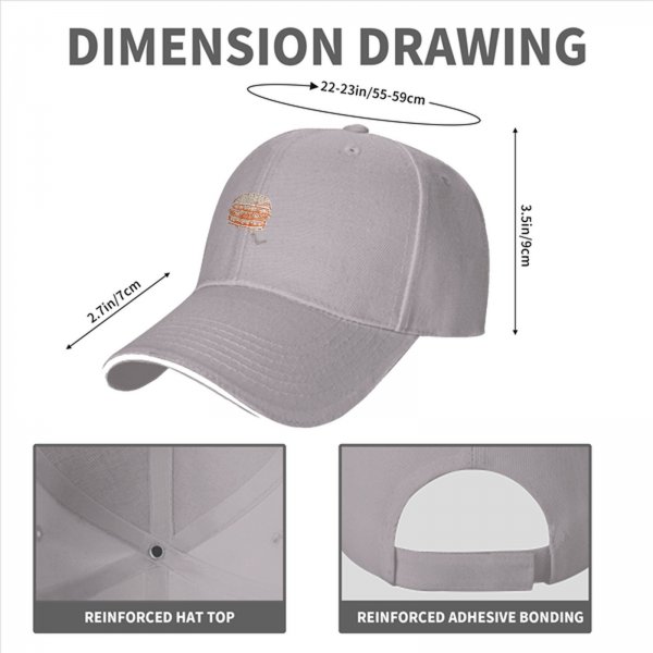 Black baseball cap with a detailed burger graphic design
