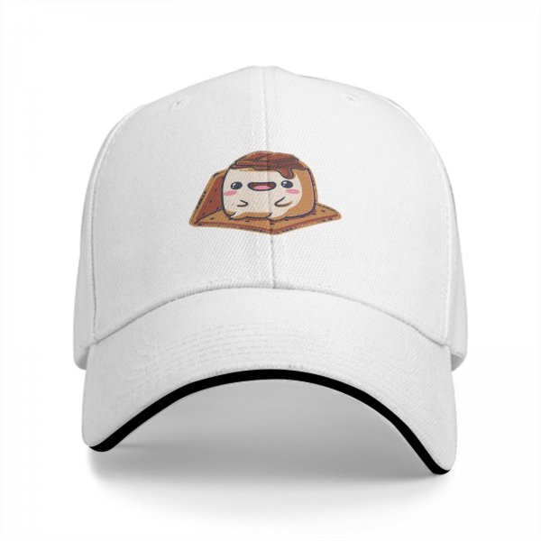 Black Baseball Cap With Cute Smores Character Print