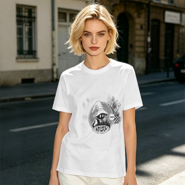 Olive Green T-Shirt With Wizard And Pizza Graphic Print