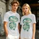 Olive T-Shirt With Fantasy Forest Spirit Graphic Print