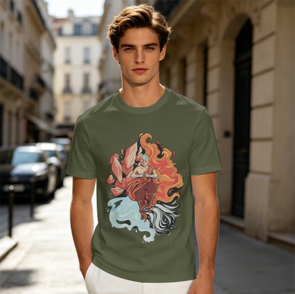 Avatar Aang Element Bending Graphic T-Shirt