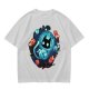 Olive t-shirt with space astronaut cat and goldfish graphic