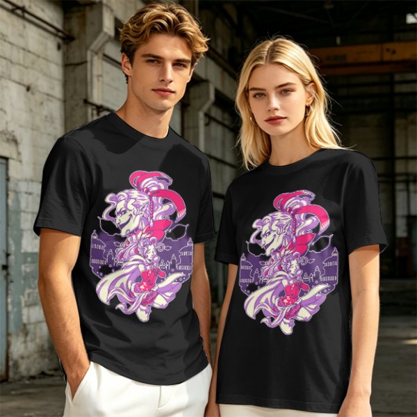 Olive Green T-Shirt With Fantasy Character Graphic Print