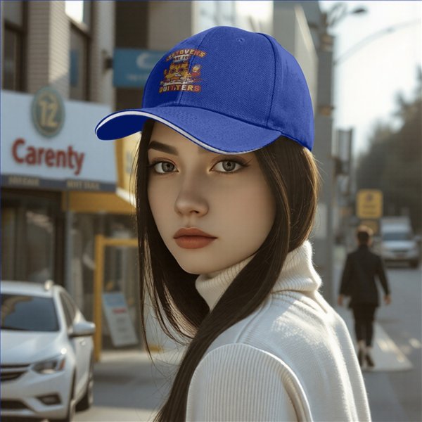 Black baseball cap with 'Leftovers Are For Quitters' cat graphic