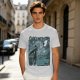 Olive T-shirt with Starry Night Style Fantasy Warrior Print