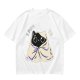 Olive T-shirt with Cute Black Cat Wrapped in Blanket Graphic
