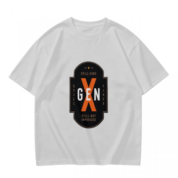 Olive Gen X Graphic T-Shirt With 'Still Here Still Not Impressed' Print