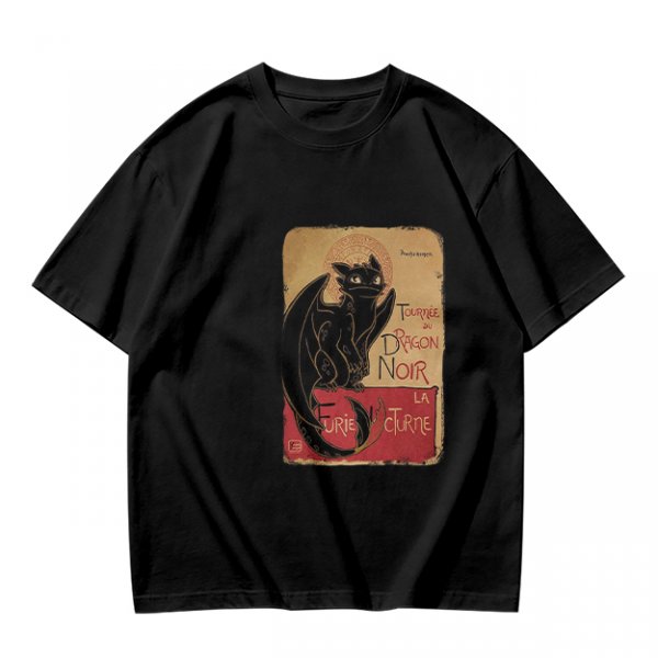 Olive t-shirt with vintage black dragon print design