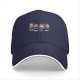 Black baseball cap with cartoon characters eating at table print