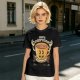 Oversized Olive T-Shirt with Retro Espresso Coffee Mascot Graphic