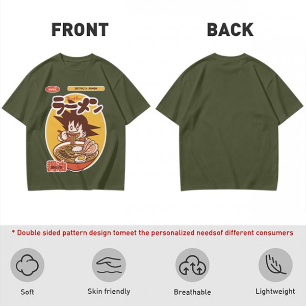 Olive Anime Ramen Graphic T-Shirt