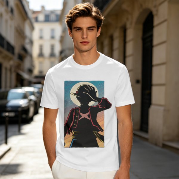 Olive Anime Character Silhouette Graphic T-Shirt