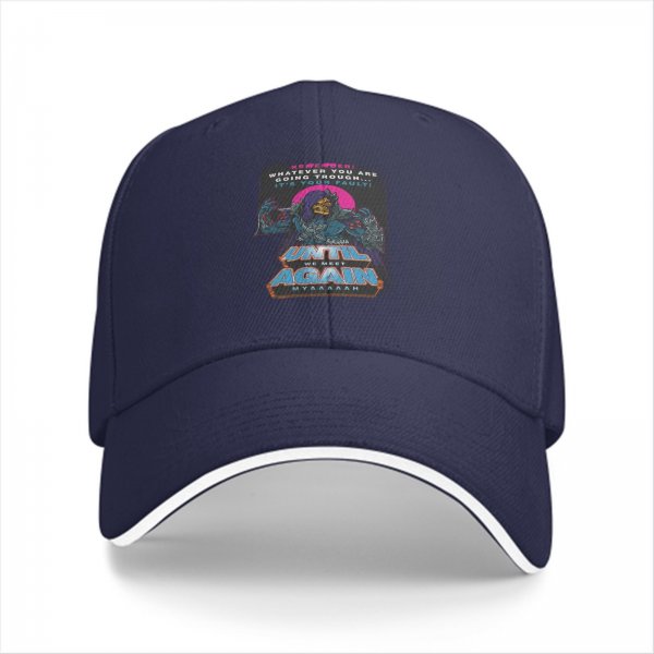 Black baseball cap with Skeletor 'Until We Meet Again' graphic