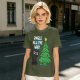 Olive Christmas Cat T-Shirt with Jingle All The Way Print