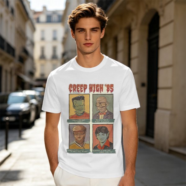Creep High '85 Monster Characters Graphic T-Shirt