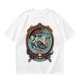 Olive Green Pirate Themed T-Shirt with Ship and Skull Graphic