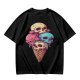 Olive T-Shirt With Skull Ice Cream Cone Graphic