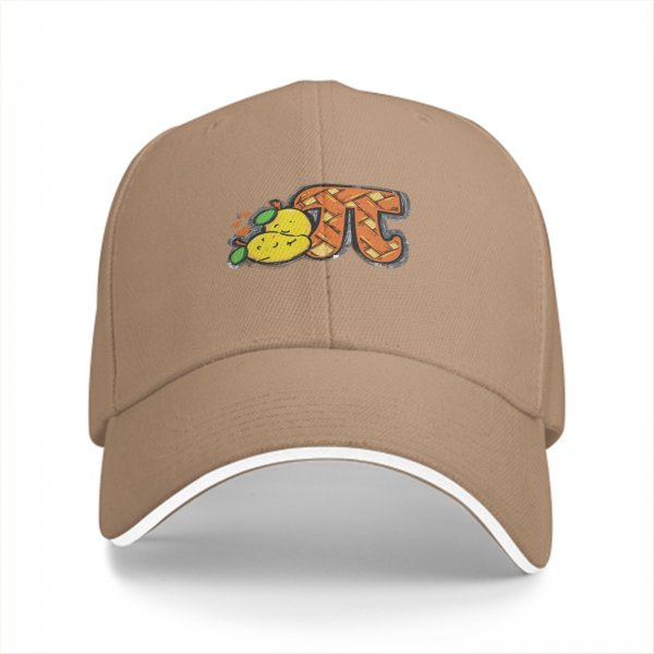 Black Baseball Cap With Pi Pie Lemon Graphic Design