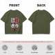 Olive Graphic T-Shirt with Dim Sum 41 Cartoon Characters