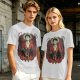 One Piece Luffy Graphic Print Olive T-Shirt