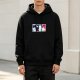 Black Hoodie With Custom Sports Logo Style Graphic Print