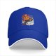 Black baseball cap with cute anime pirate character and cloud graphic