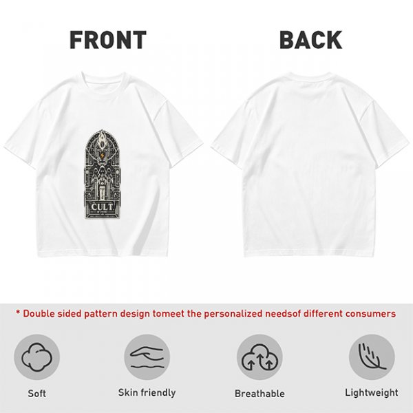 Olive Graphic T-Shirt With Cult Occult Art Print