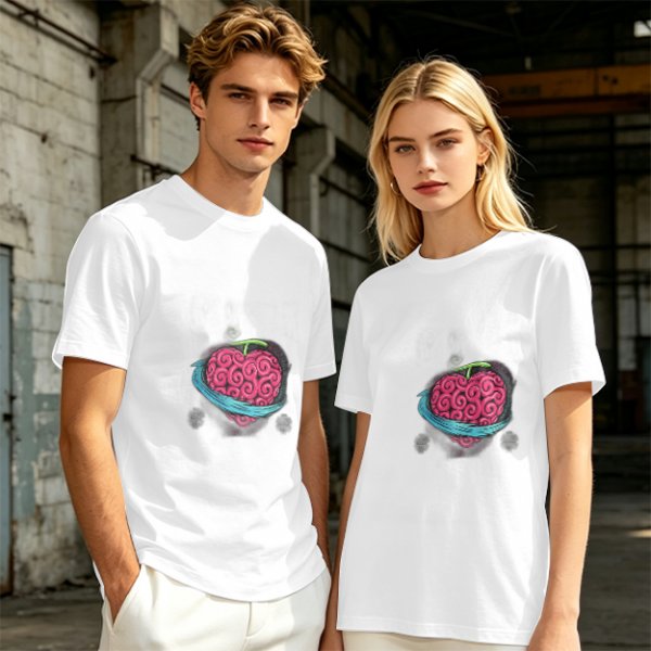 Olive T-Shirt With Swirled Heart Fruit Graphic Print
