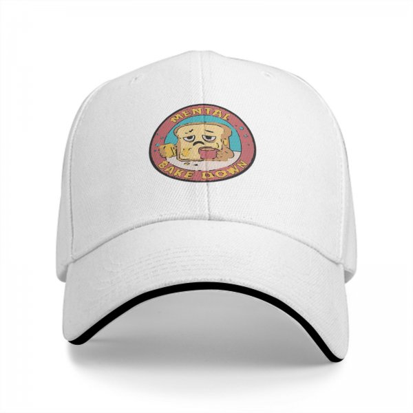 Black Baseball Cap With Sad Toast 'Mental Bake Down' Graphic
