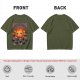 Olive t-shirt with Calcifer and soot sprites graphic print