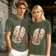 Olive T-Shirt With Halloween Themed Boba Tea Graphic