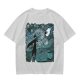 Olive T-shirt with Starry Night Style Fantasy Warrior Print