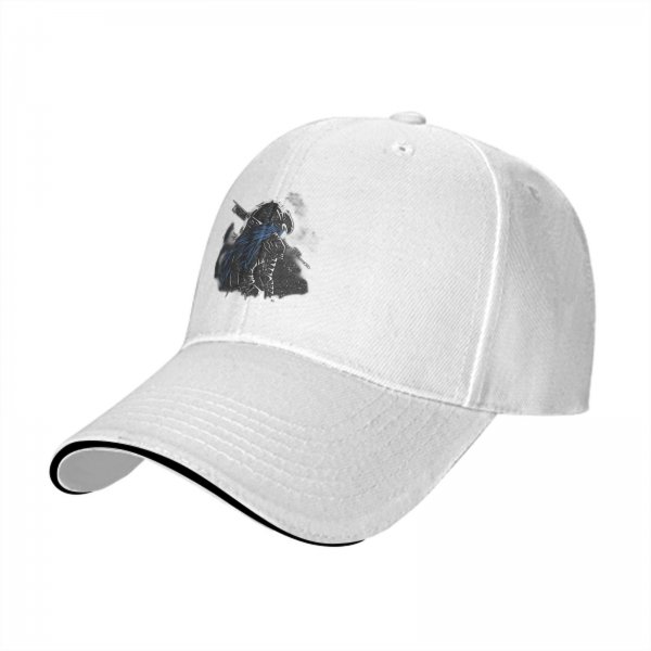 Black Baseball Cap With Dark Fantasy Knight Warrior Print