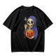 Grim Reaper Eating Ramen from Jack-o'-lantern Pumpkin Bowl T-Shirt