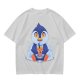 Olive T-shirt with Cute Penguin Drinking Boba Tea Print